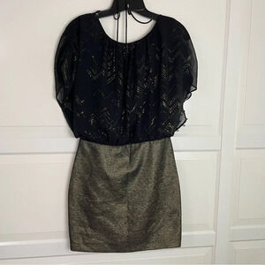 W118 by Walter Baker chiffon layered metallic dress 15371